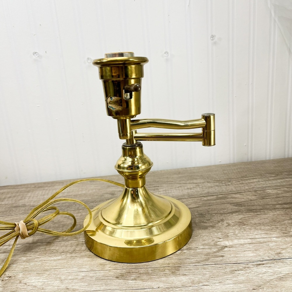Vintage Polished Brass Swing Arm Desk Lamp Traditional Adjustable Task Light